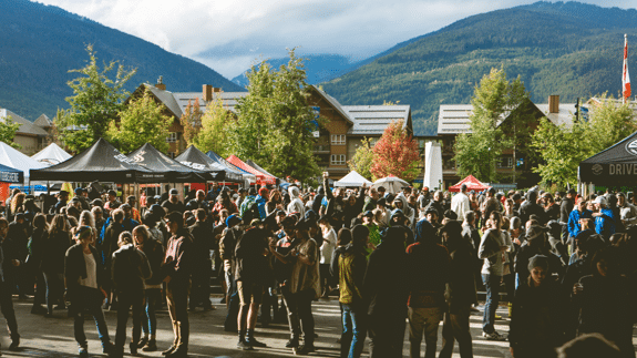 A large crowd at a beer festival
