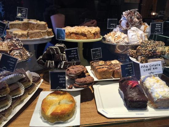Sweet baked goods on display
