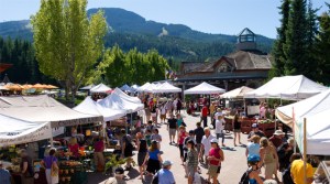A sunny view of the Whistler's Farmers Market