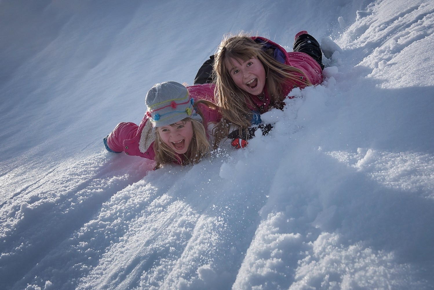 Kids playing in snow