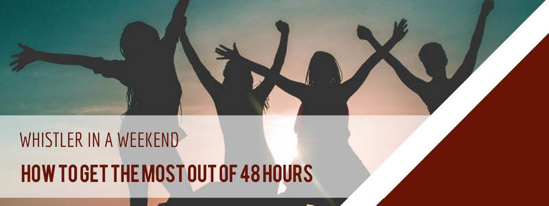 banner for whistler in a weekend