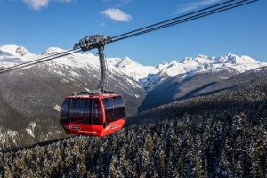 Winter view Whistler gondola