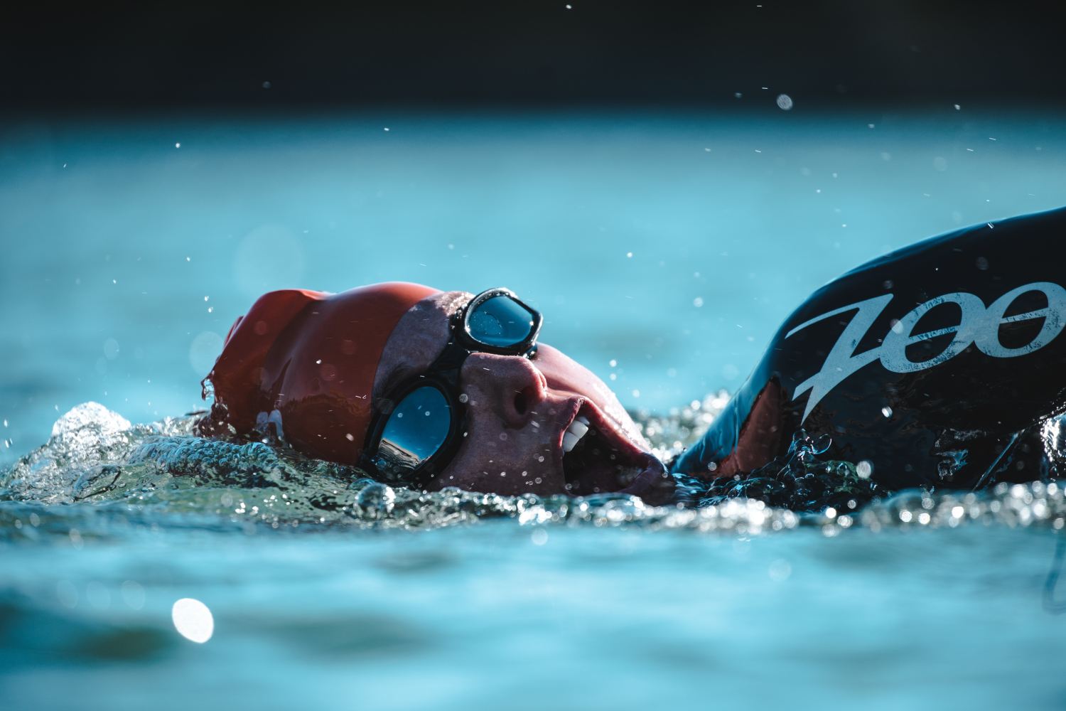 Woman competes in triathlon