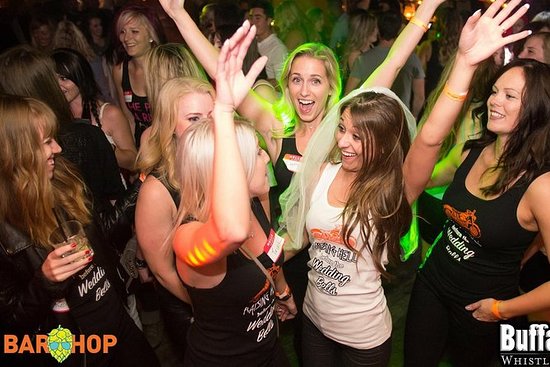 women dancing at a club in Whistler.
