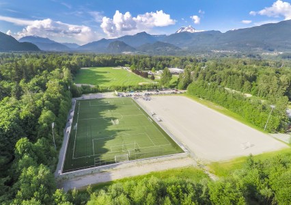 An aerial view of Brennan Park