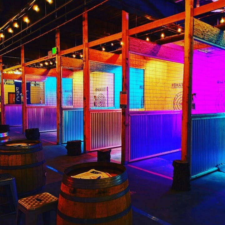 bellingham axe near vancouver, throwing stalls lit up