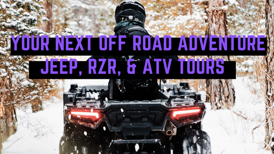 Forged Atv tours in whistler a sign on the side of a snow covered street